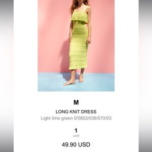 Lime Zara knitted dress